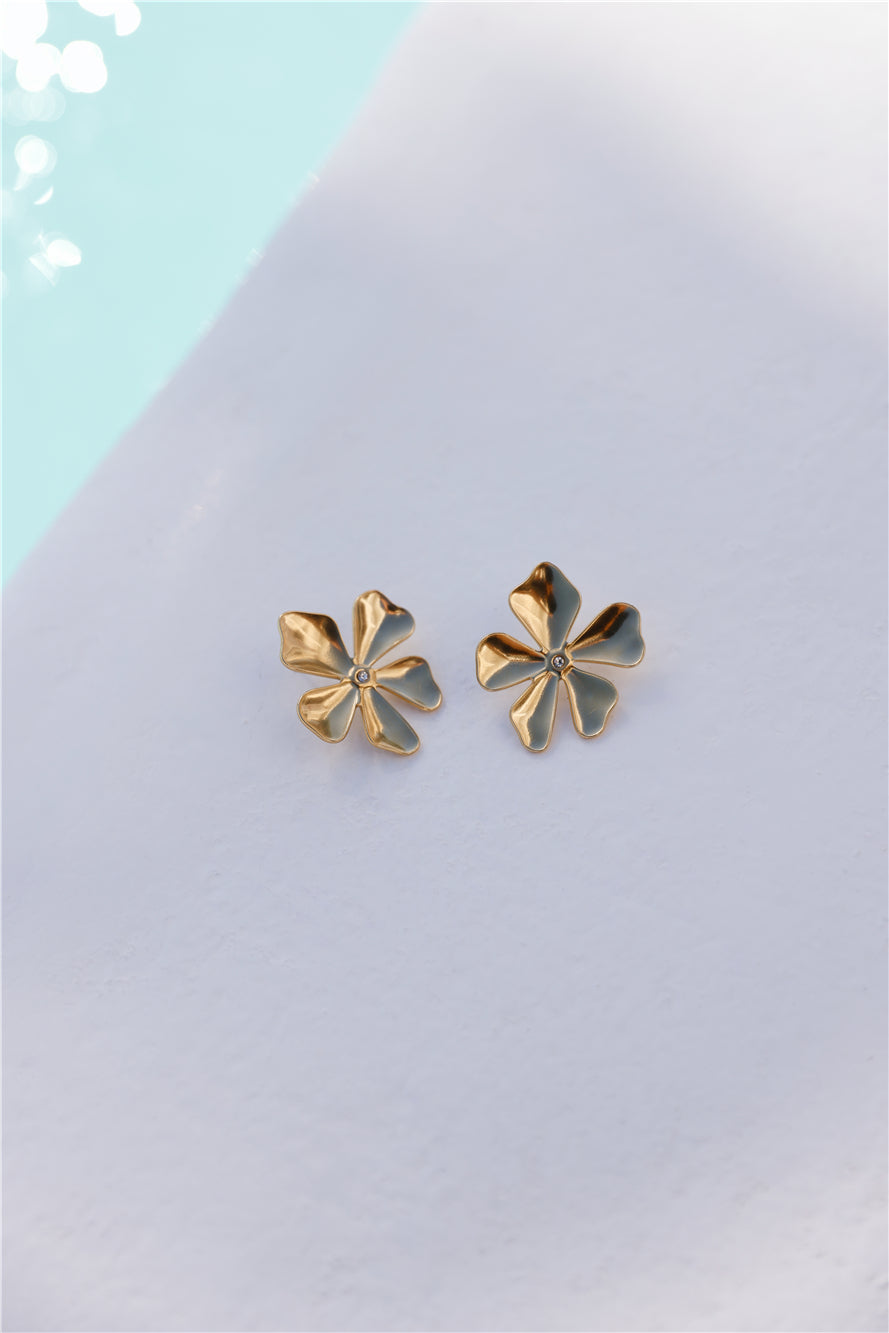 18 Karat Gold Plated Island Flower Earrings Jasmine's Boutique Australia