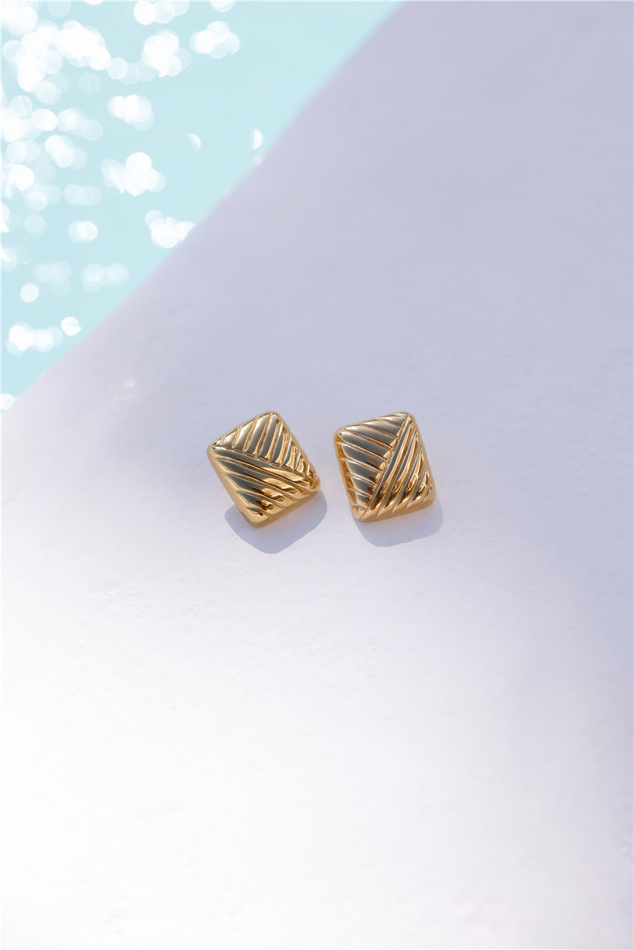 18 Karat Gold Plated Cushion Earrings Jasmine's Boutique Australia