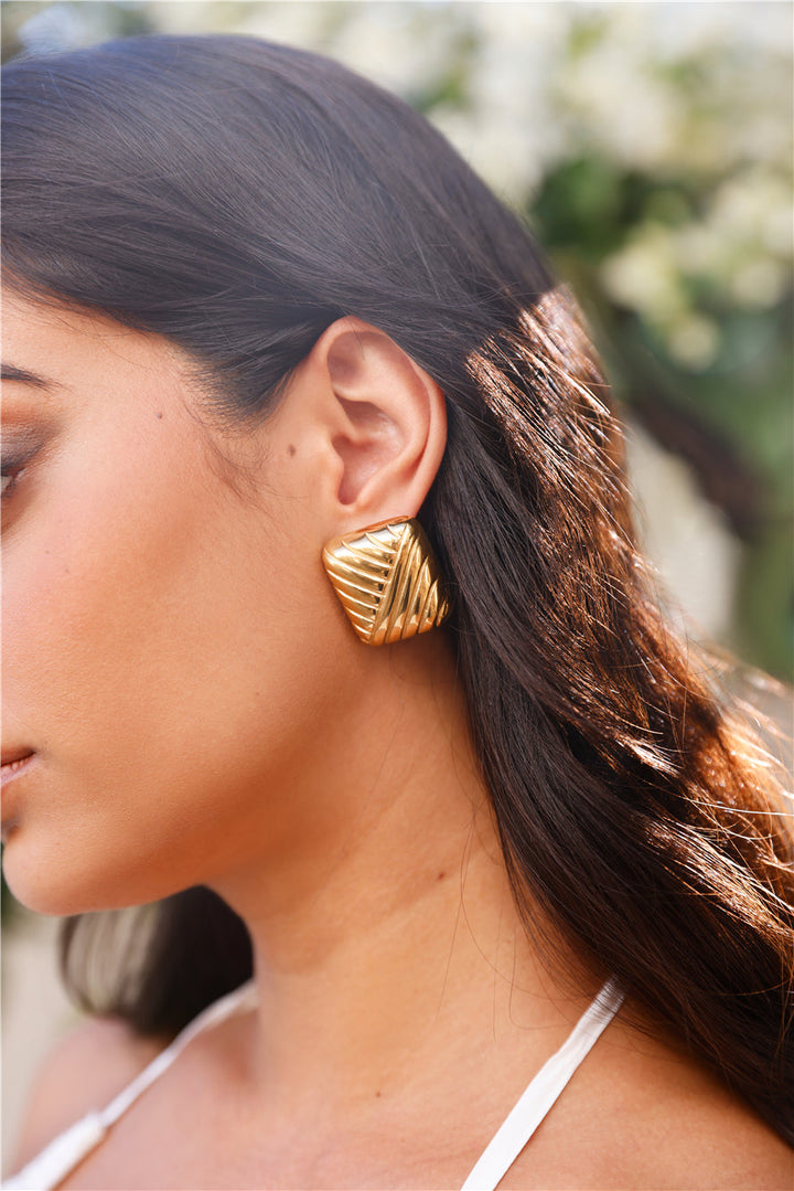 18 Karat Gold Plated Cushion Earrings Jasmine's Boutique Australia