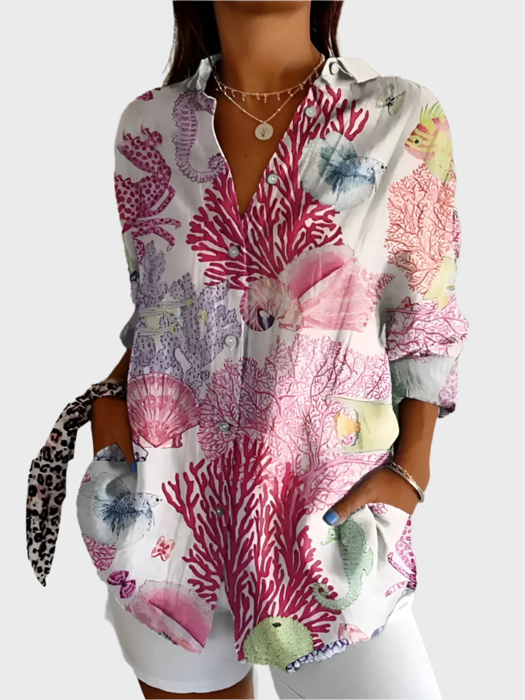 Cotton Blouse with Floral Design Jasmine's Boutique Australia