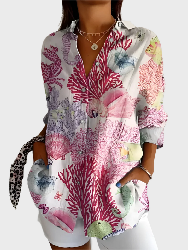 Cotton Blouse with Floral Design Jasmine's Boutique Australia