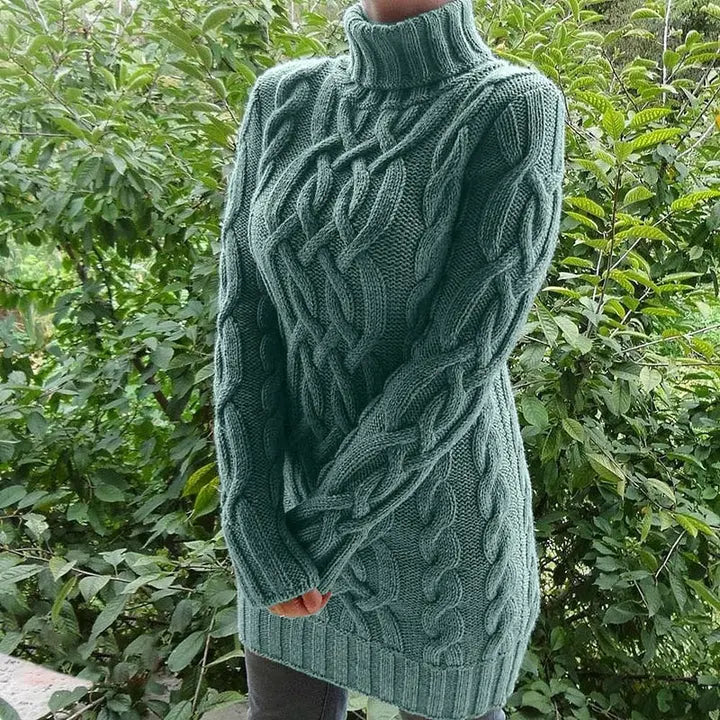 Midnight Cable Knit Turtleneck Dress Jasmine's Boutique Australia