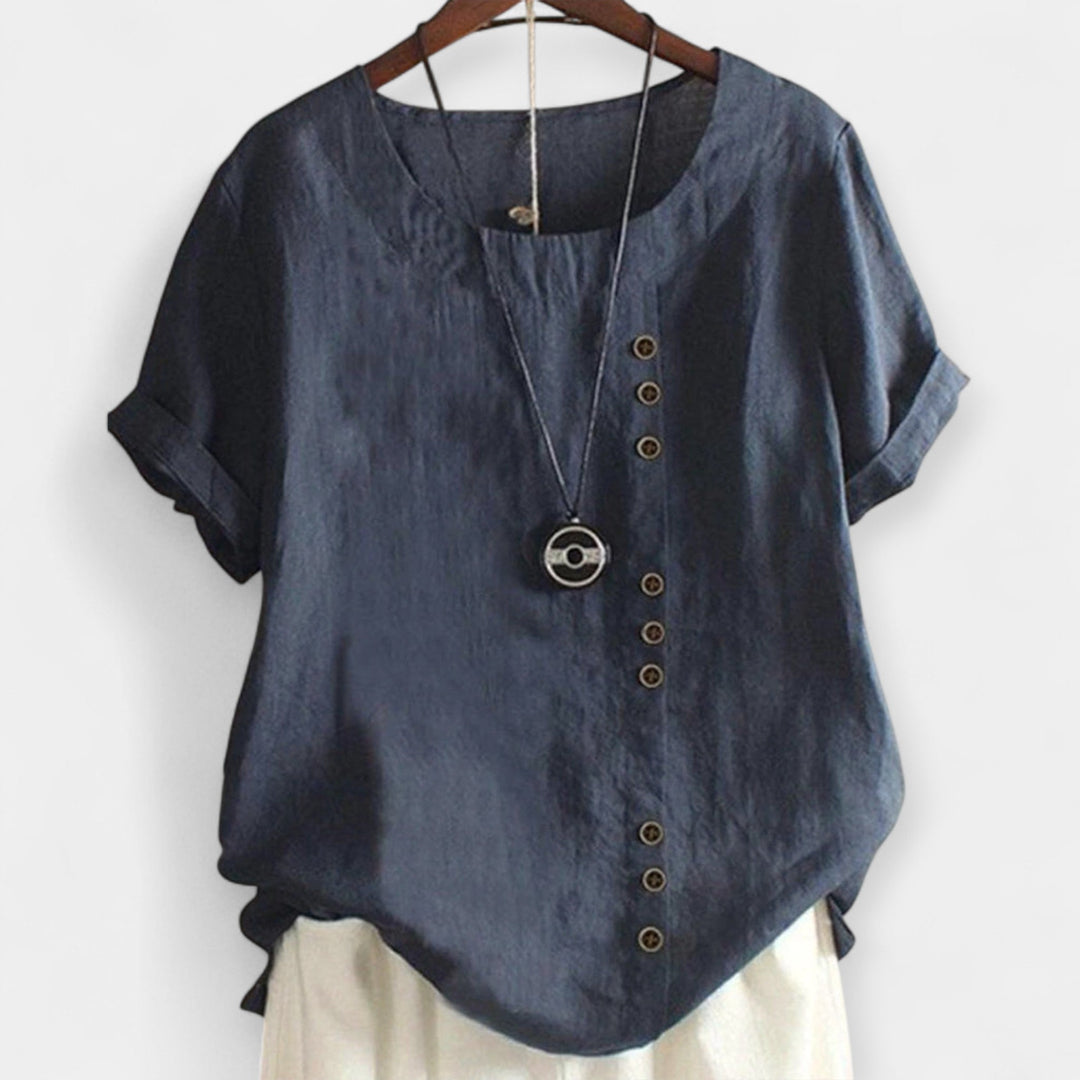 Short-Sleeve Button-Up Blouse Jasmine's Boutique Australia