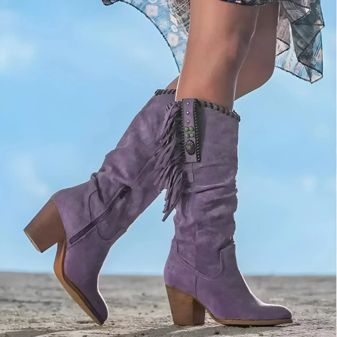 Western Sunset Fringe Knee-High Boots Jasmine's Boutique Australia