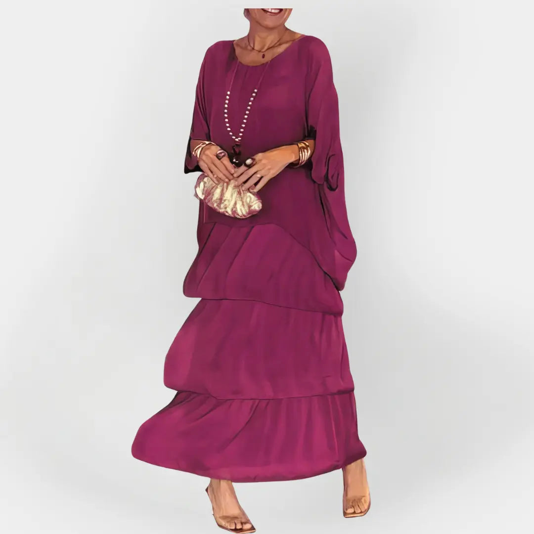 Pleated Dress with Double Layer Effect Jasmine's Boutique Australia