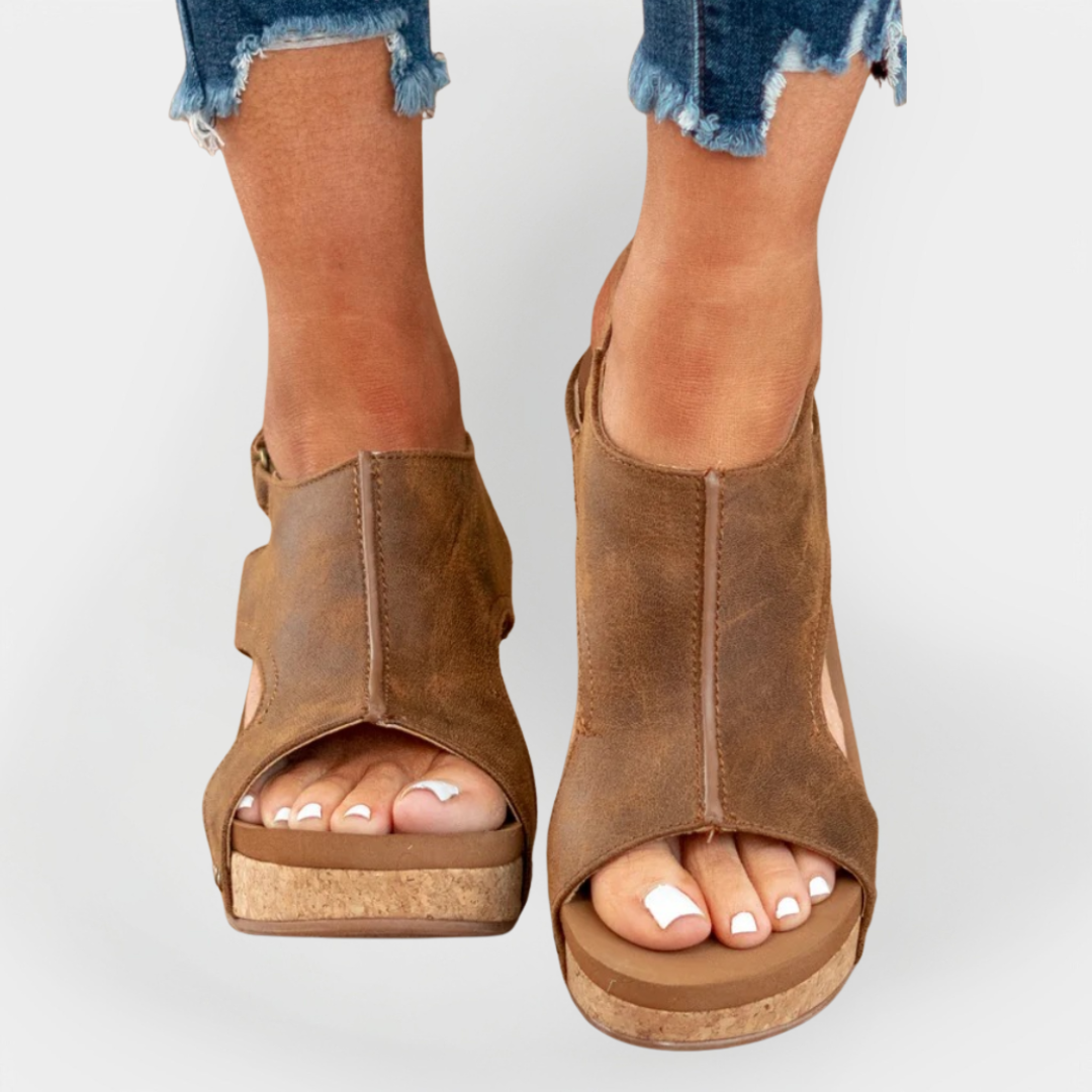 Suede Sandals with Elevated Sole Liora Lane Boutique