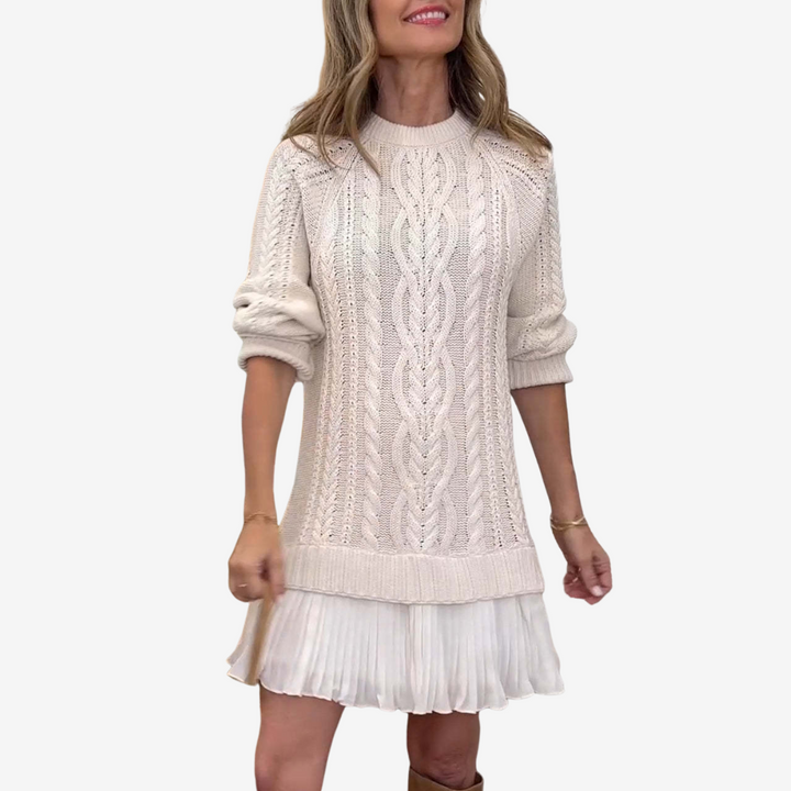 Chloe | Knitted Sweater Dress  Liora Lane Boutique Dress Apricot / UK 20 (3XL) 44.95