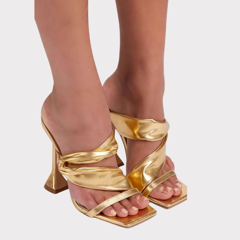 Clara | Metallic Square Toe High Heel Liora Lane Boutique