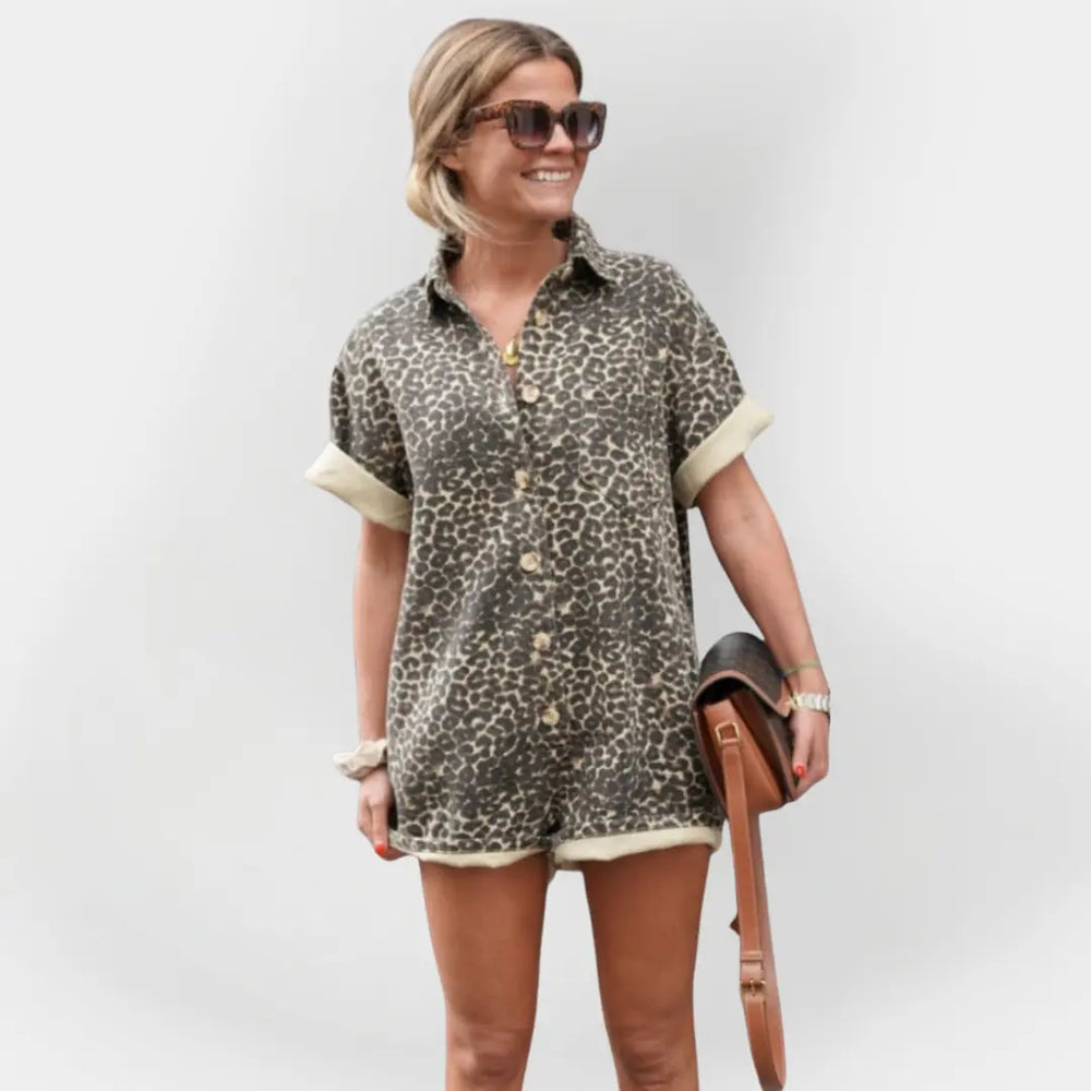 Full-Length Jumpsuit with Leopard Print Jasmine's Boutique Australia