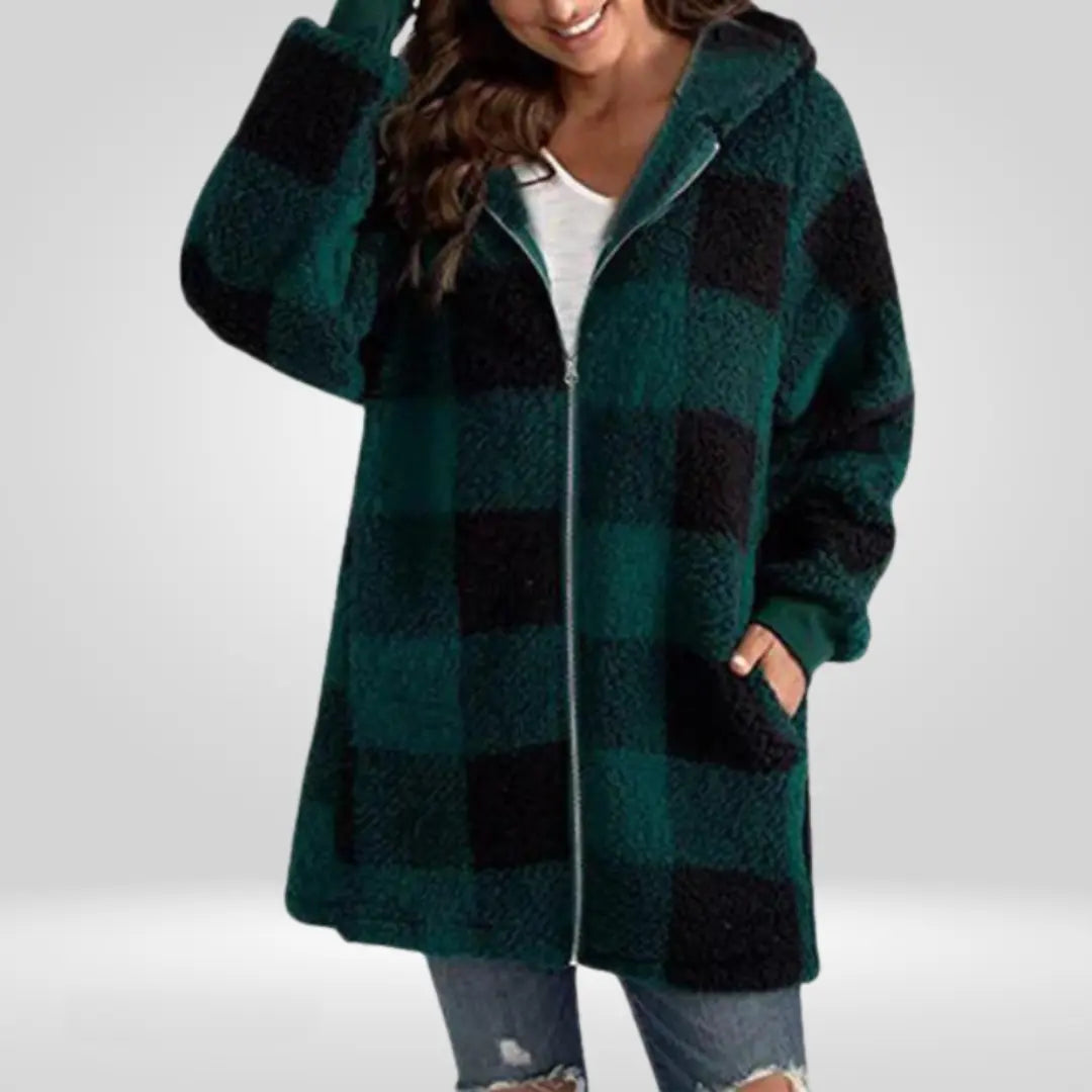 CozyCheck Zip Hoodie Coat Jasmine's Boutique Australia