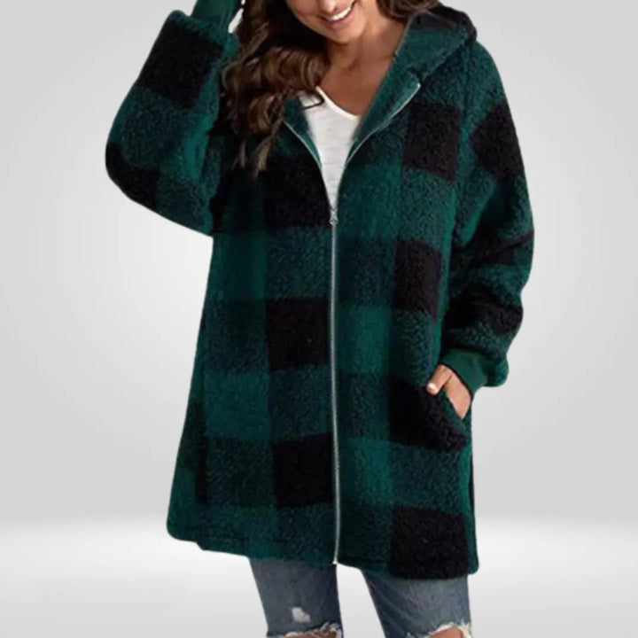 CozyCheck Zip Hoodie Coat Jasmine's Boutique Australia
