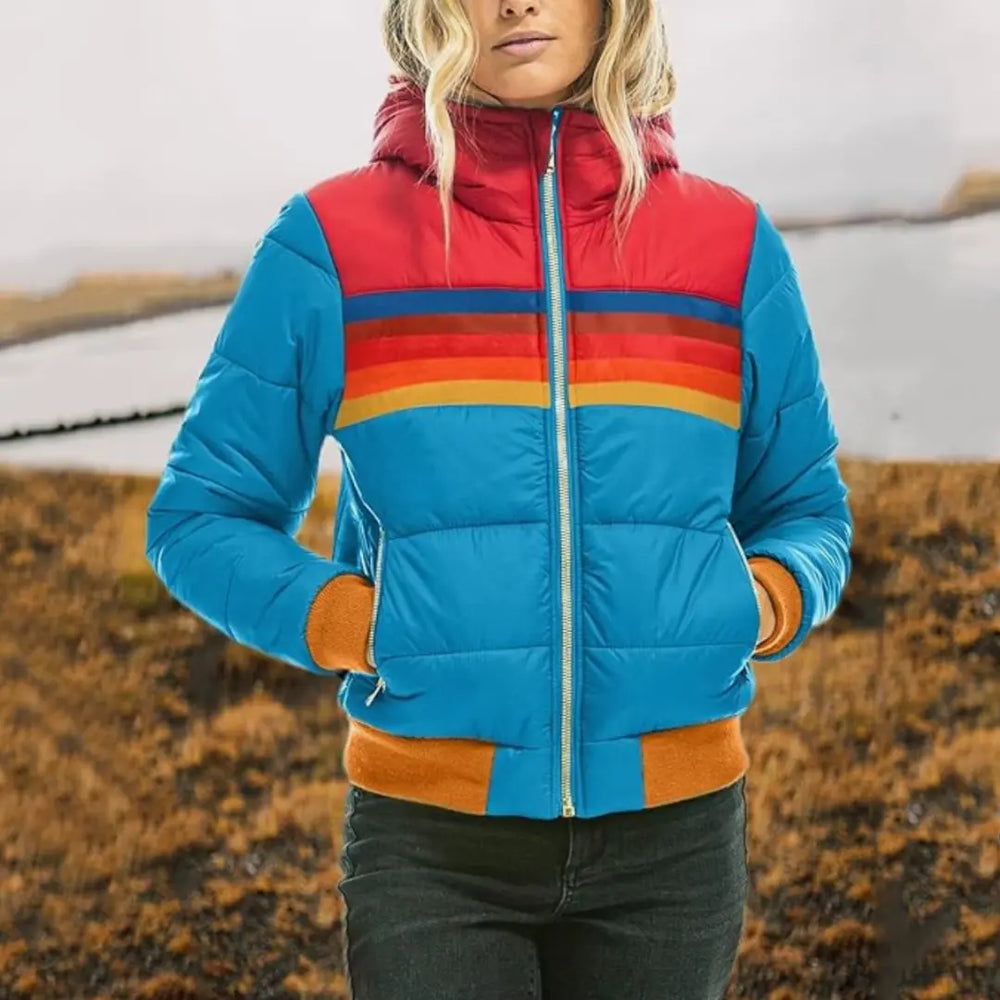 Retro Stripe Puffer Jacket Jasmine's Boutique Australia