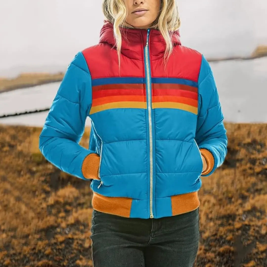 Retro Stripe Puffer Jacket Jasmine's Boutique Australia