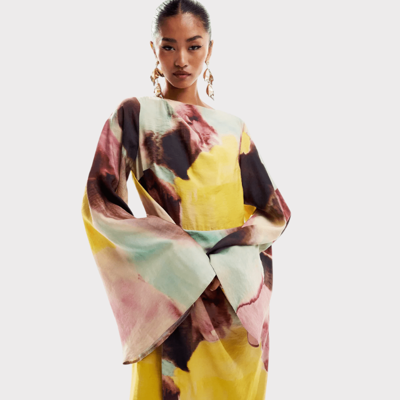 Dana | Watercolour Print Twist-Front Maxi Dress Liora Lane Boutique
