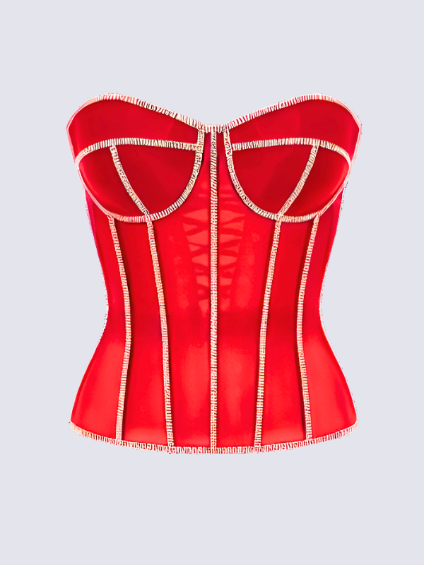 Scarlet Radiance Rhinestone Corset Jasmine's Boutique Australia