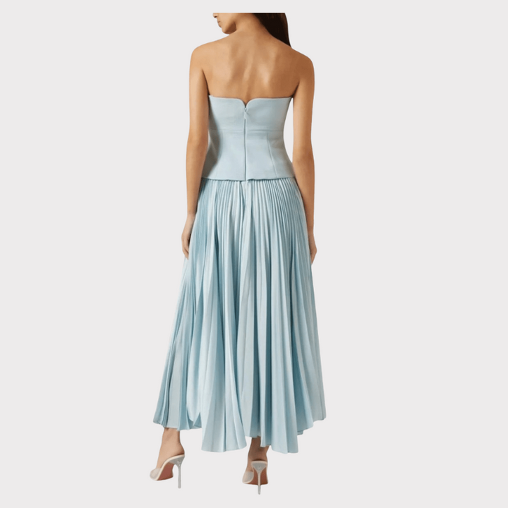 Clara | Off-Shoulder Pleated Maxi Dress Liora Lane Boutique