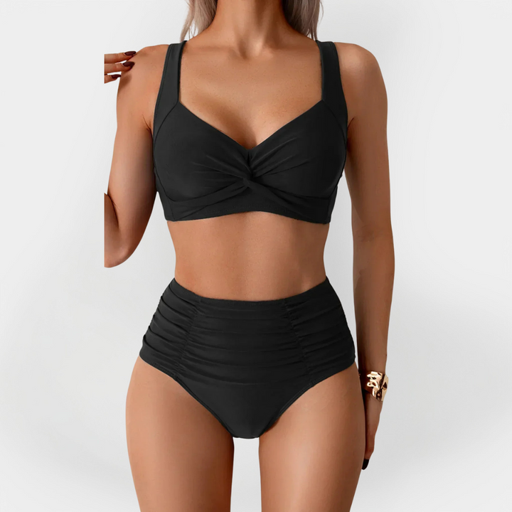Women's High-Waisted Bikini with Ruffle at the Bust Jasmine's Boutique Australia