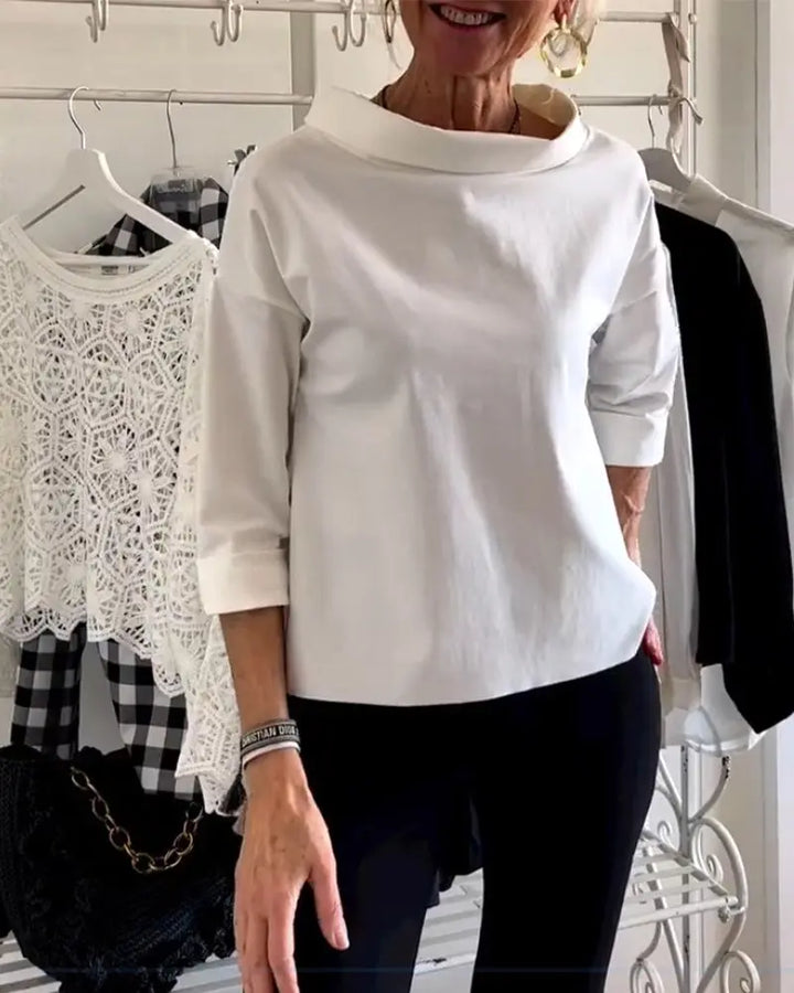 Minimalist Boat-Neck 3/4 Sleeve Top Jasmine's Boutique Australia