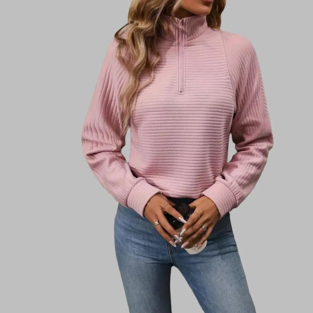 Ribbed Half-Zip Pullover Jasmine's Boutique Australia