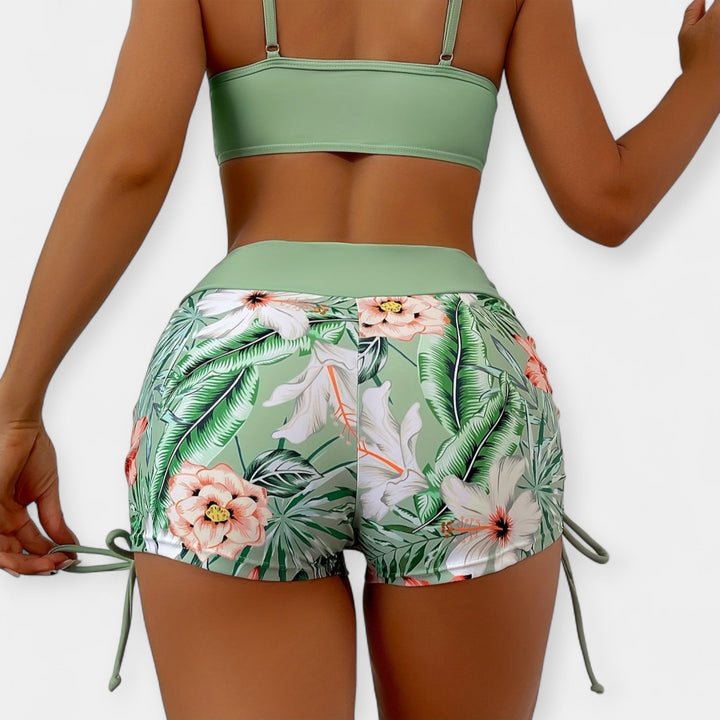 High-Waisted Bikini with Tropical Patterns Jasmine's Boutique Australia