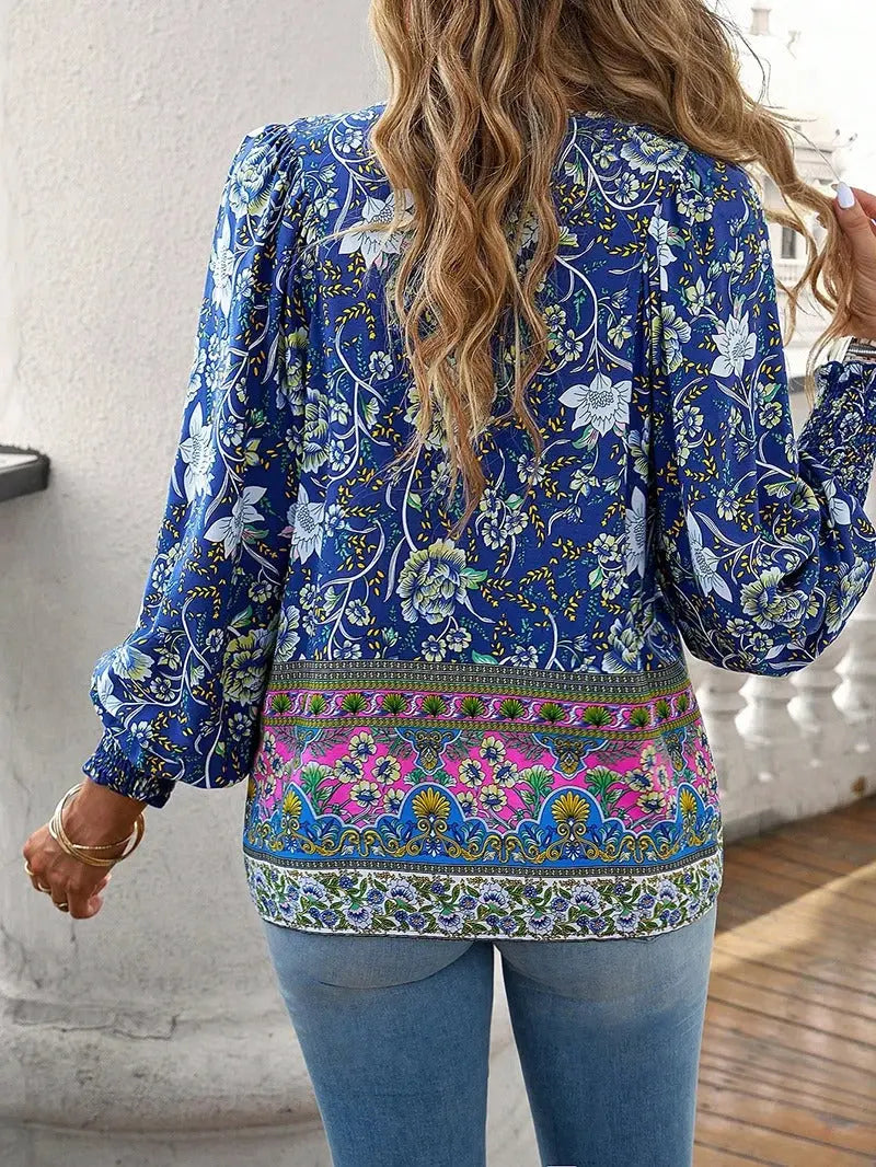 Sunset Bloom Boho Blouse Jasmine's Boutique Australia
