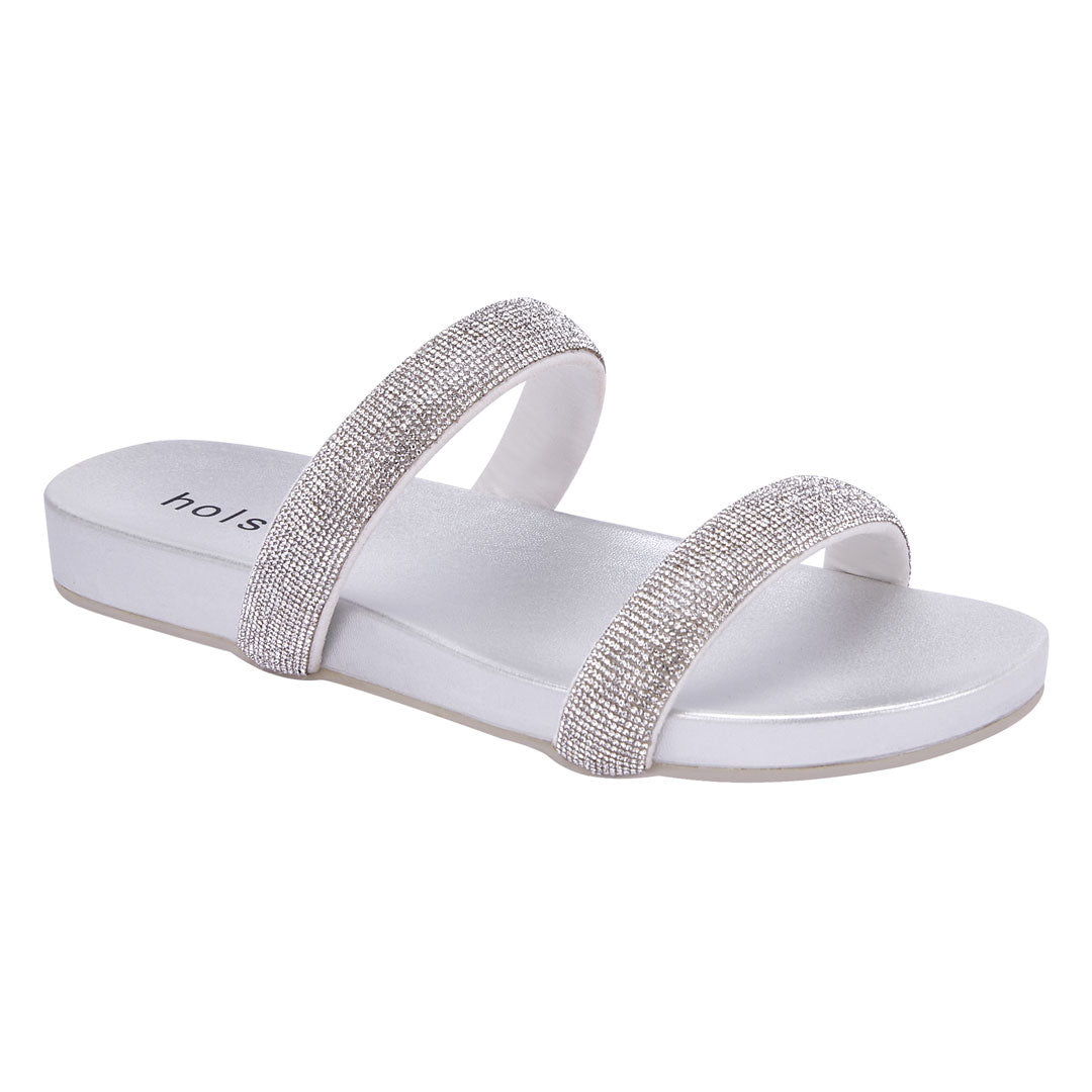 Silver Gleam Slide Sandals Jasmine's Boutique Australia