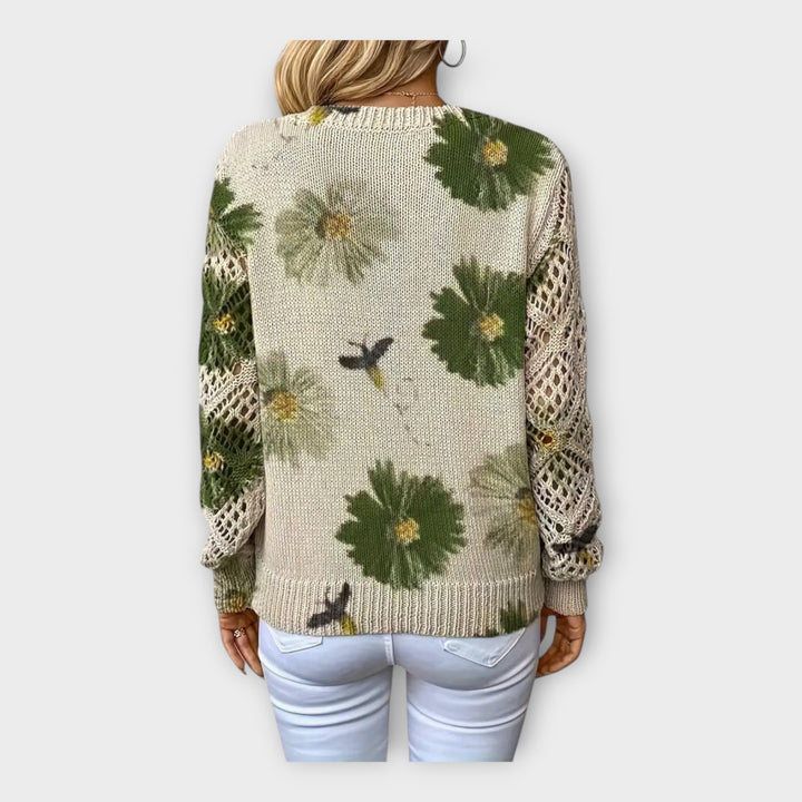 Knitted Blouse with Lace Details Liora Lane Boutique