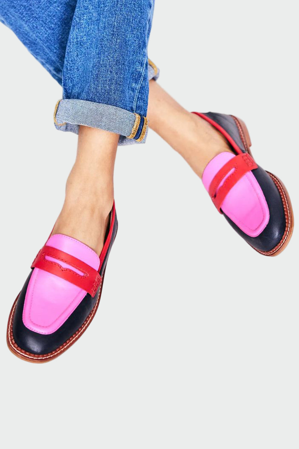 colorblock pink & red loafers Jasmine's Boutique Australia