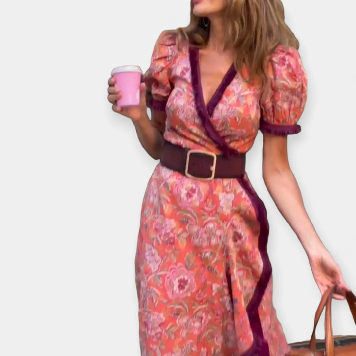 Romantic Dress with Belt and Satin Ruffles Jasmine's Boutique Australia