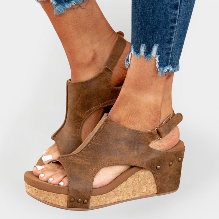 Suede Sandals with Elevated Sole Liora Lane Boutique