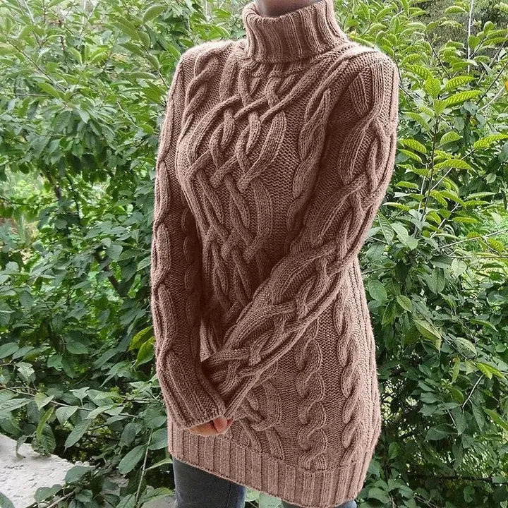 Midnight Cable Knit Turtleneck Dress Jasmine's Boutique Australia