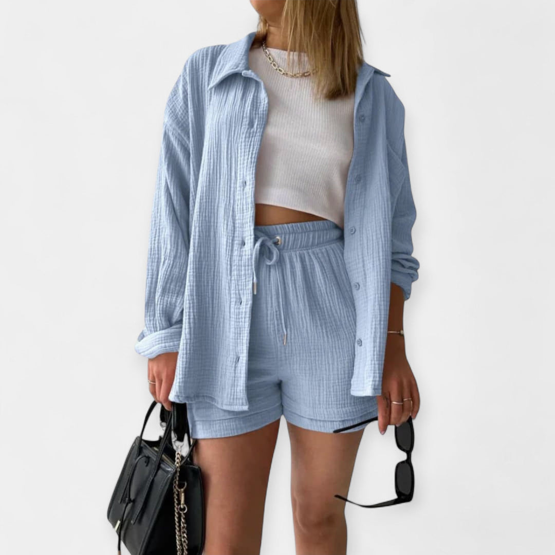 Bicolor Summer Top and Shorts Set Jasmine's Boutique Australia