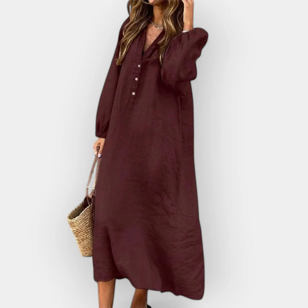 Elegant Linen Dress with Stylish Line Jasmine's Boutique Australia