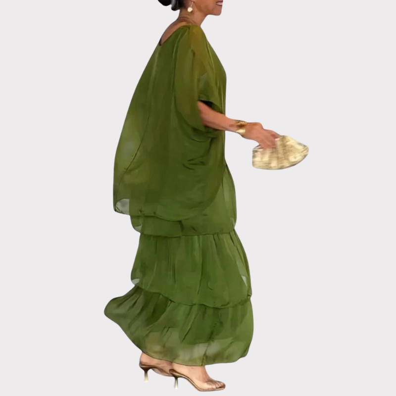 Caroline | Tiered Batwing Maxi Dress Liora Lane Boutique