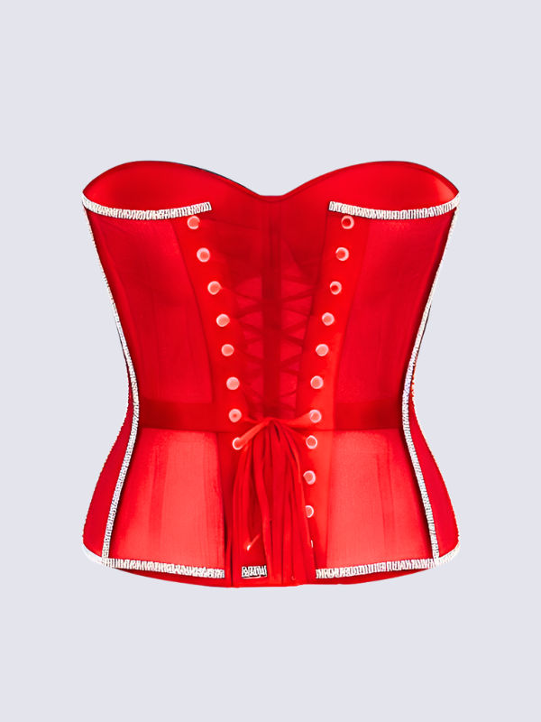 Scarlet Radiance Rhinestone Corset Jasmine's Boutique Australia