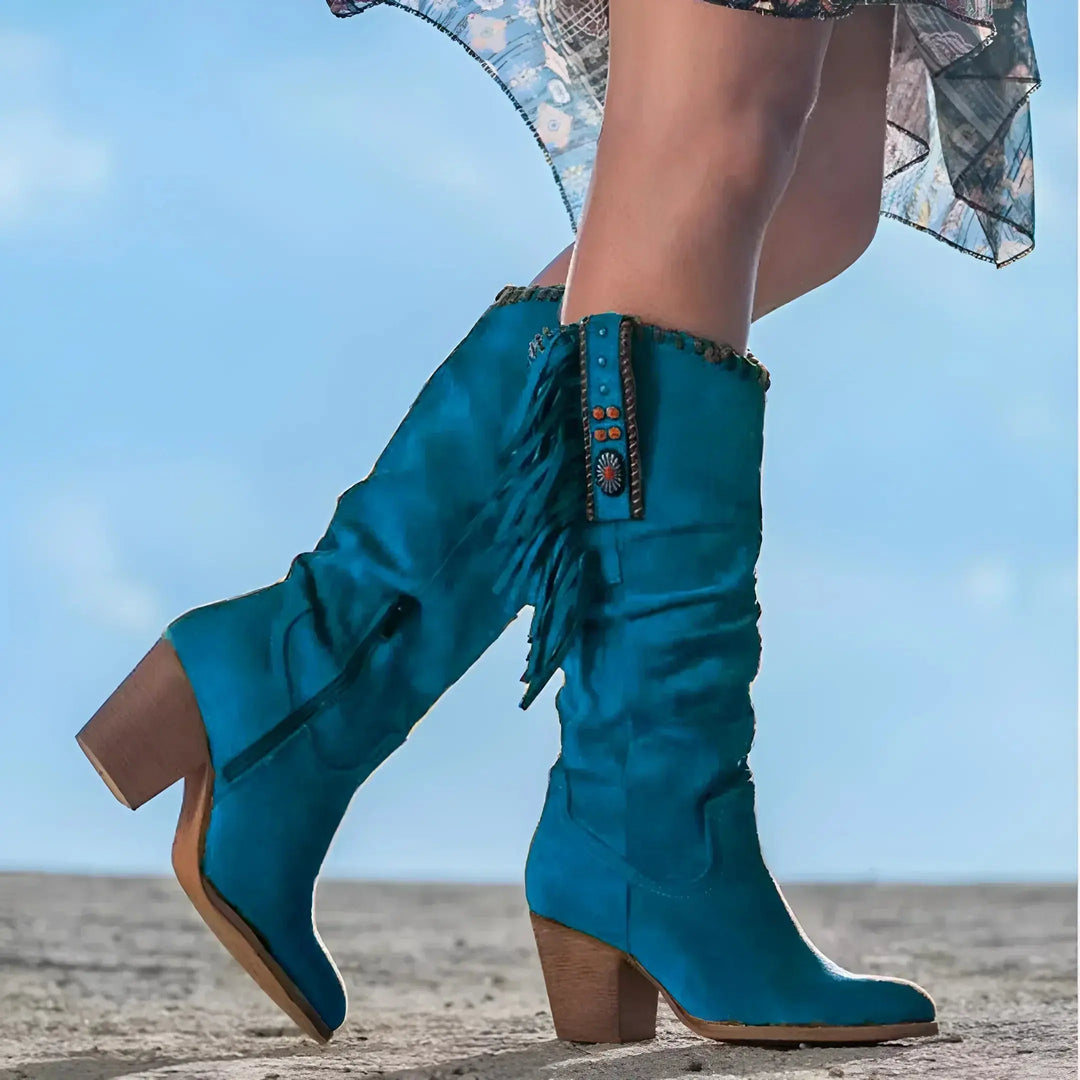 Western Sunset Fringe Knee-High Boots Jasmine's Boutique Australia