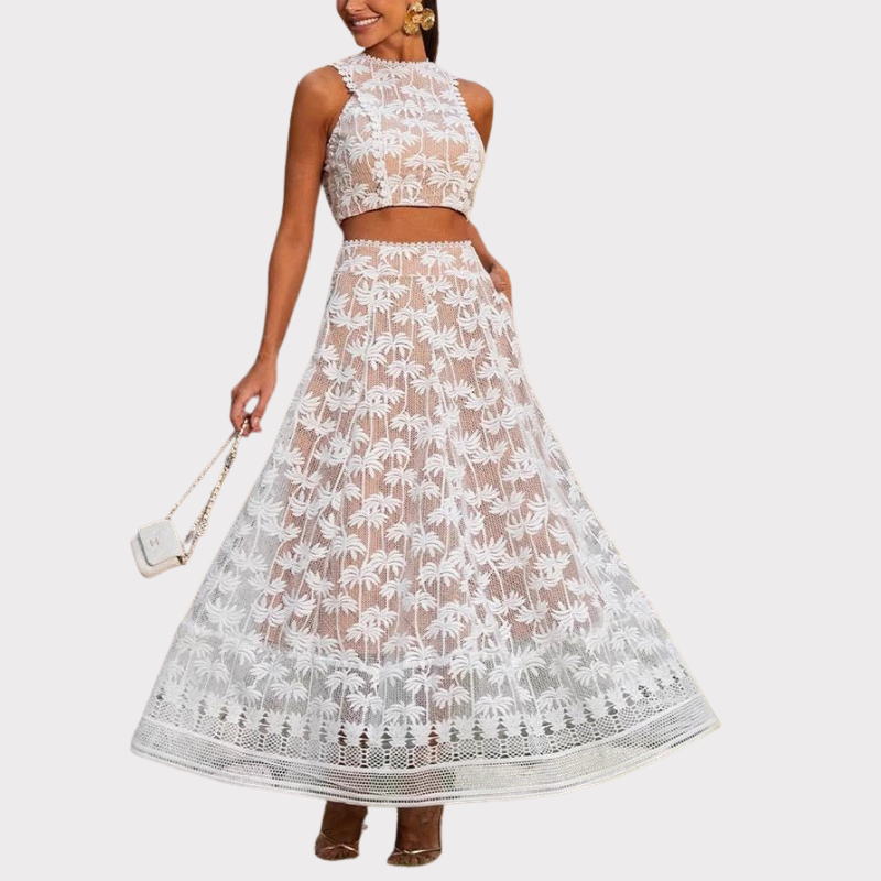 Delphine | Lace Two-Piece Set — Tank & Skirt Liora Lane Boutique