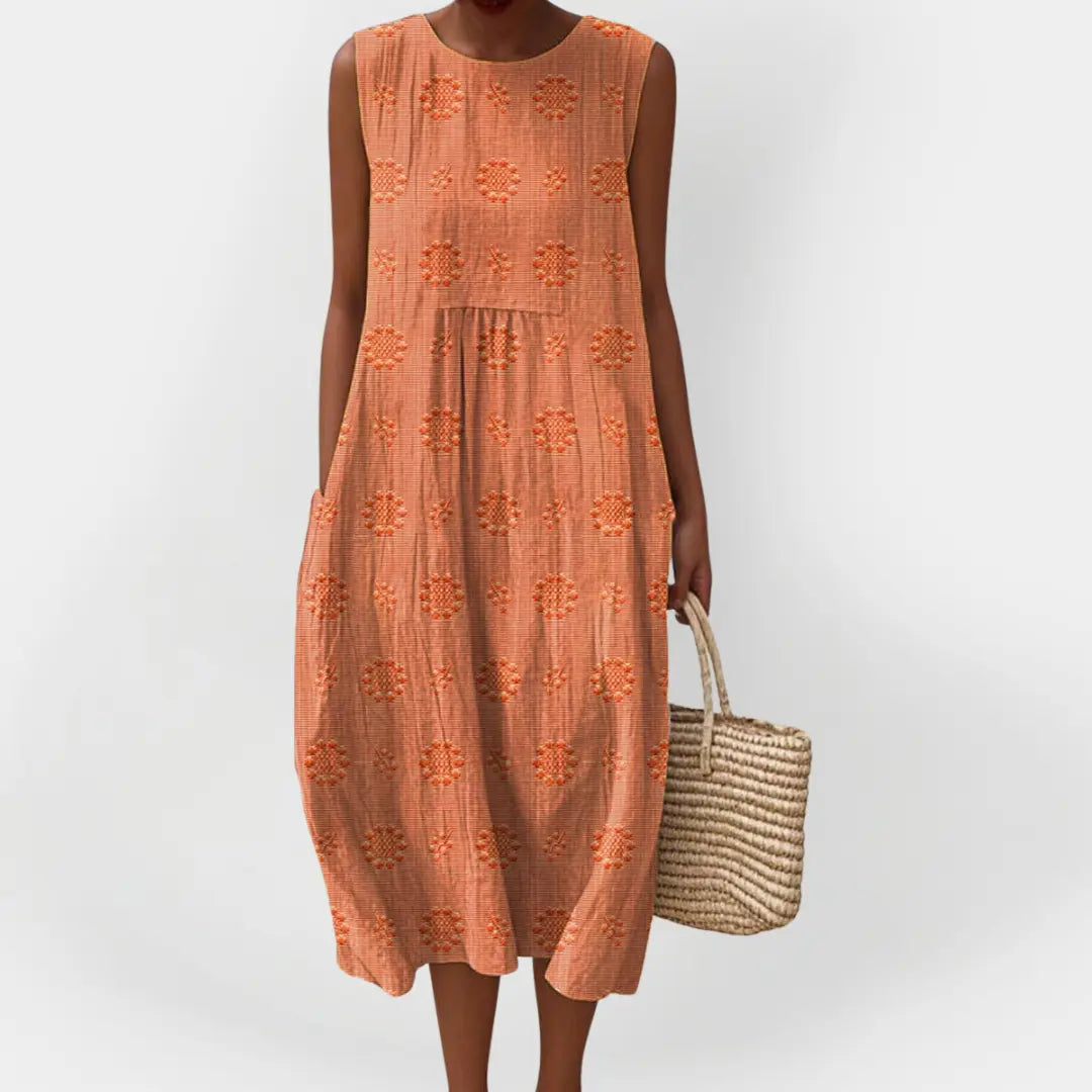 Elegant Sleeveless Cotton Dress with Pockets Jasmine's Boutique Australia