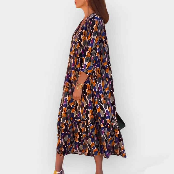 Dress with V Neckline and Retro Design Jasmine's Boutique Australia