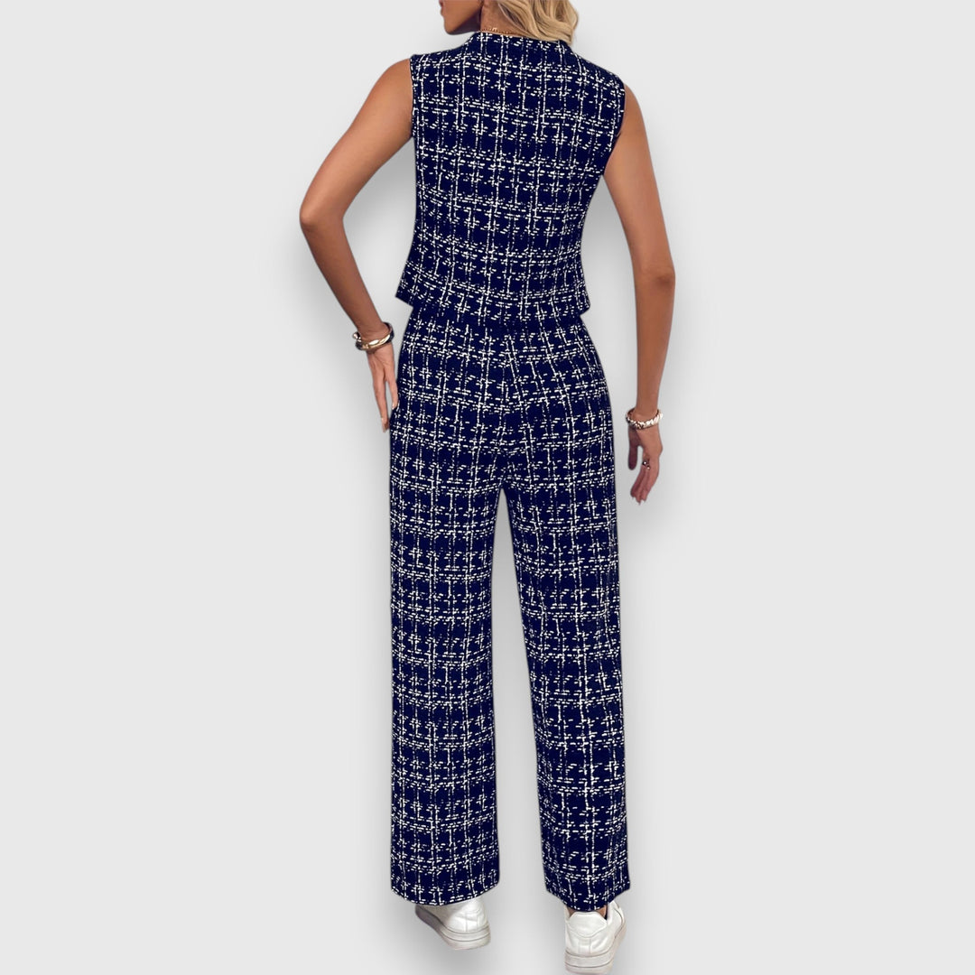 Two-Piece Set with V-Neck and Matching Pants Jasmine's Boutique Australia
