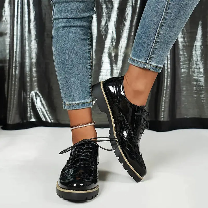Glossy Black Oxford Brogues Jasmine's Boutique Australia