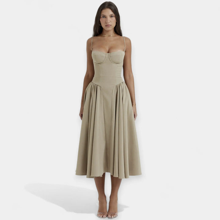 Retro Midi Dress with Thin Straps Jasmine's Boutique Australia