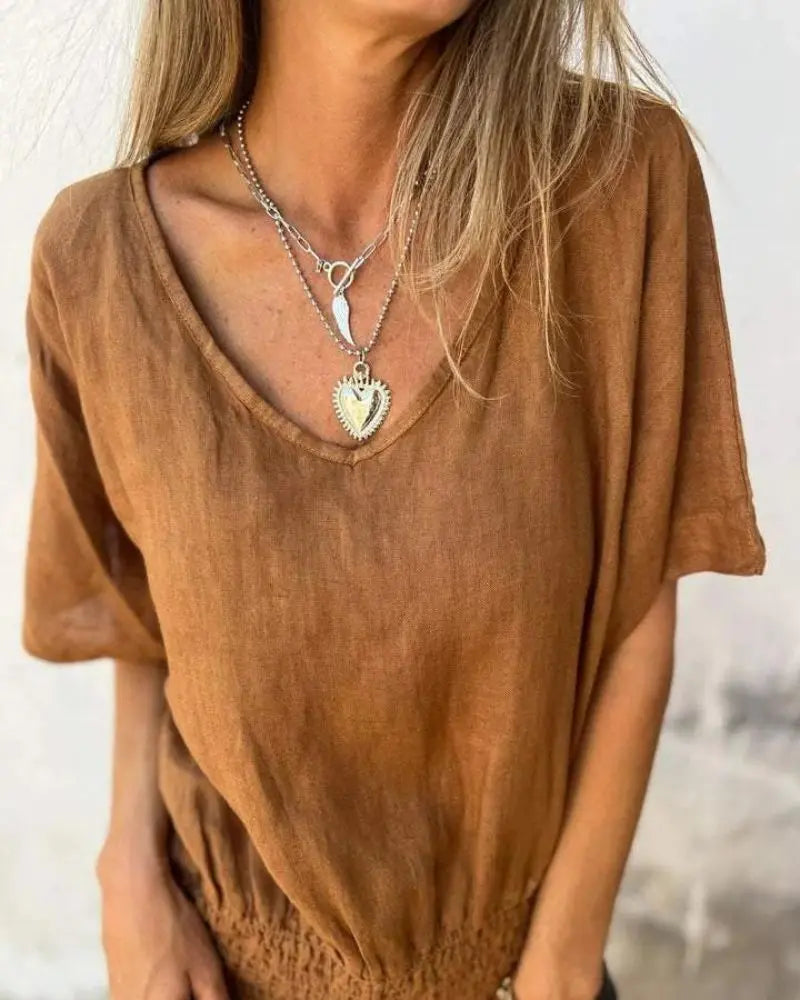 Sand Dune Relaxed Linen Top Jasmine's Boutique Australia