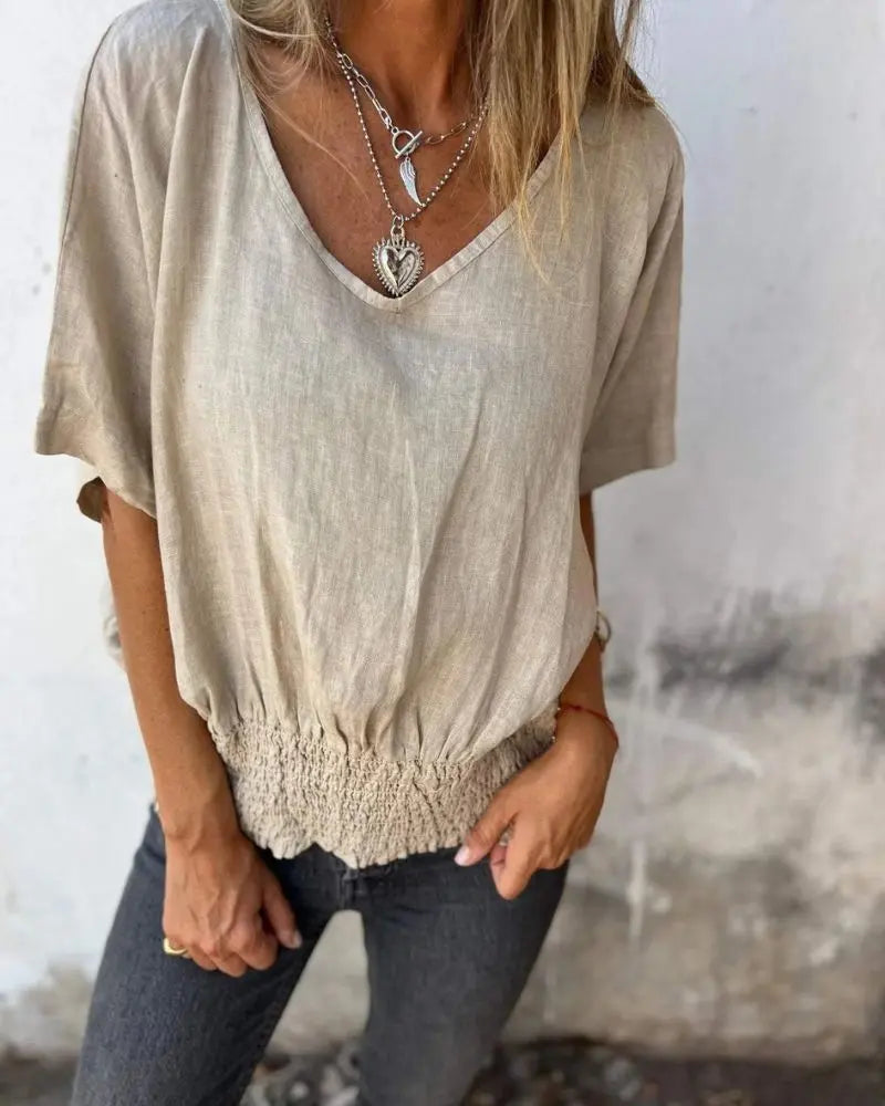 Sand Dune Relaxed Linen Top Jasmine's Boutique Australia