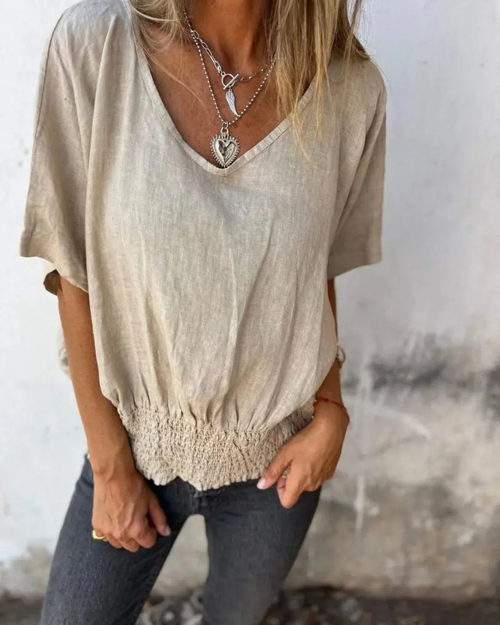 Sand Dune Relaxed Linen Top Jasmine's Boutique Australia