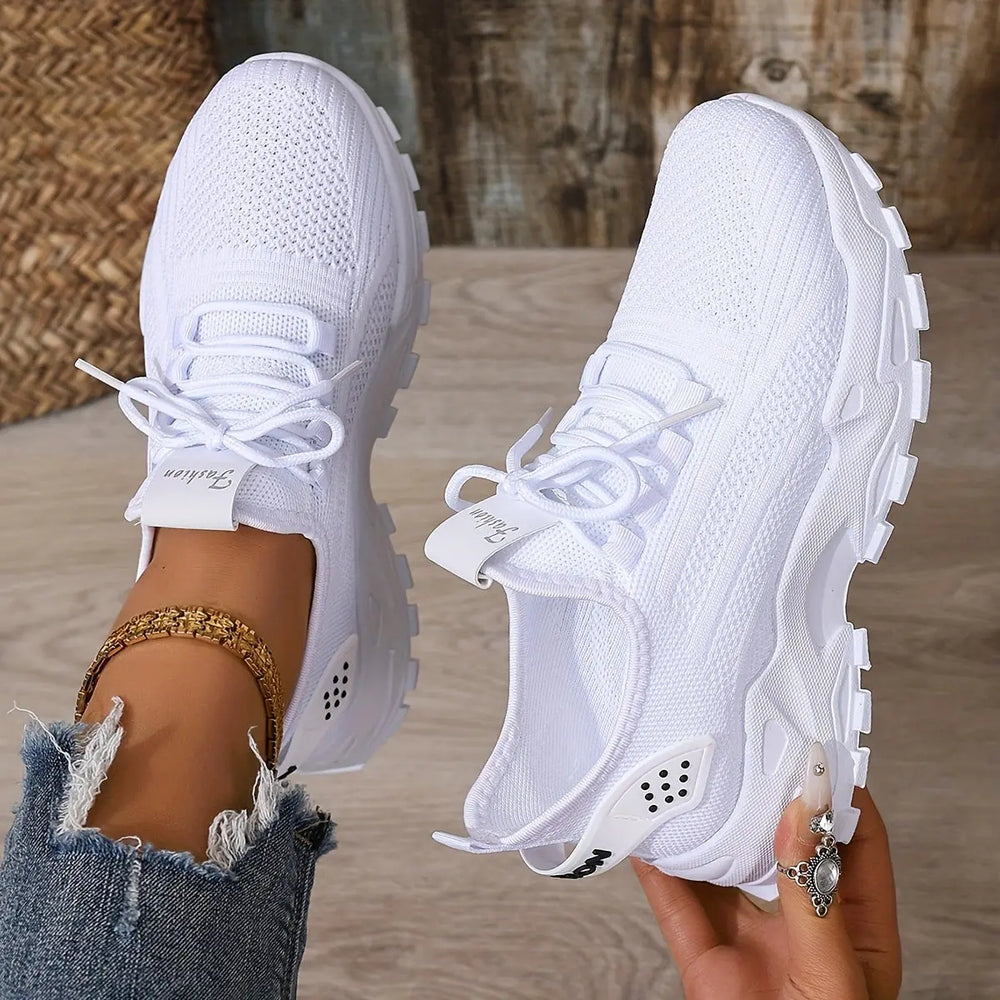 Beige Breathable Knit Sneakers Jasmine's Boutique Australia