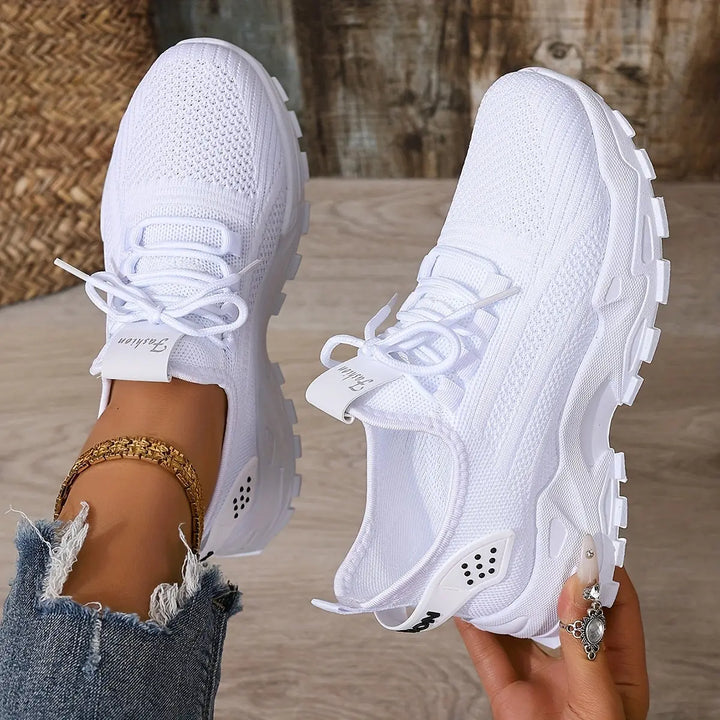 Beige Breathable Knit Sneakers Jasmine's Boutique Australia