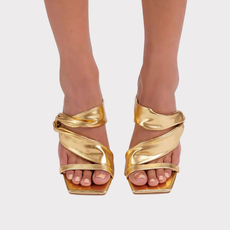 Clara | Metallic Square Toe High Heel Liora Lane Boutique