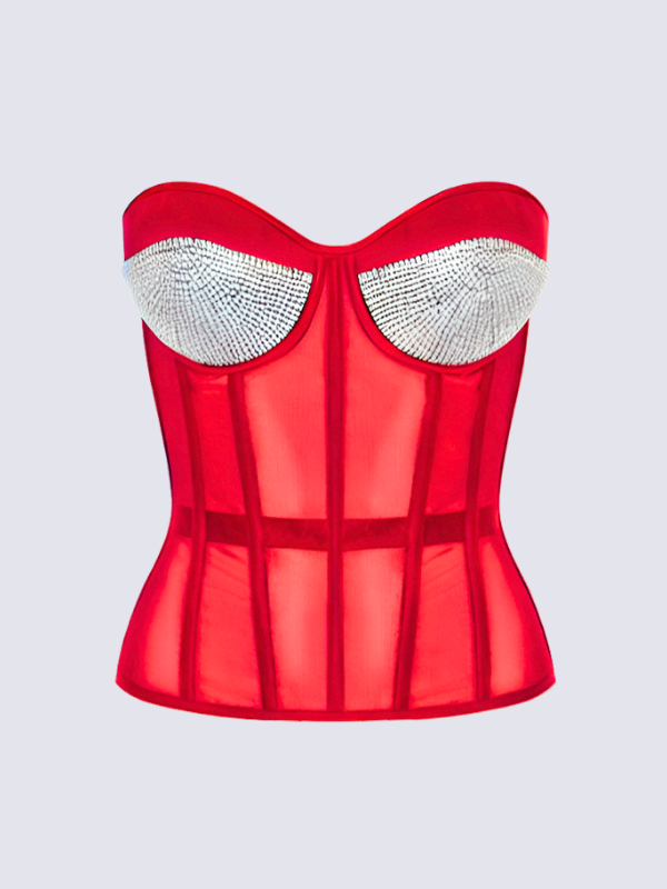 Crimson Spark Bustier Corset Jasmine's Boutique Australia