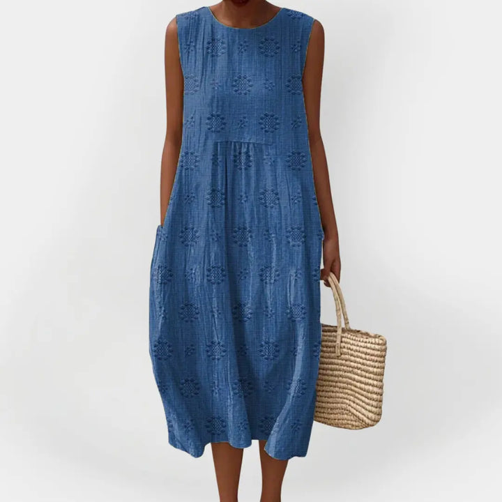 Elegant Sleeveless Cotton Dress with Pockets Jasmine's Boutique Australia